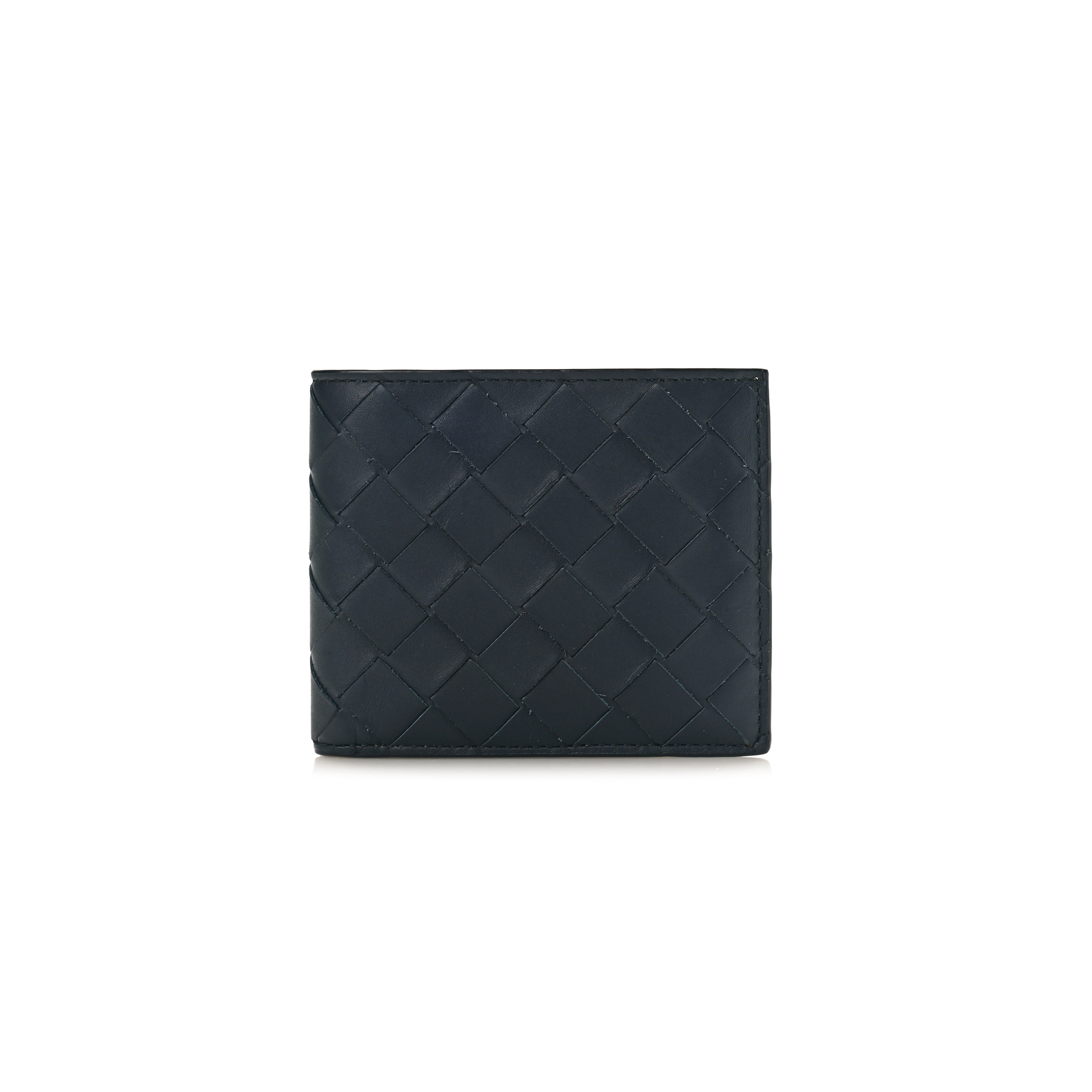 bo*te*ga Ve*ne*ta nappa intrecciato bi fold wallet denim yellow (11*9*1cm)